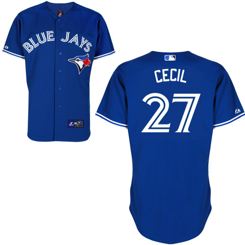 Brett Cecil #27 mlb Jersey-Toronto Blue Jays Women's Authentic Alternate Blue Baseball Jersey